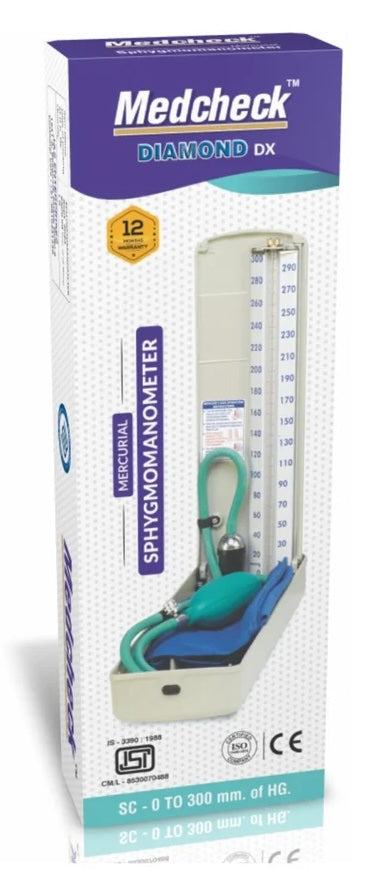 Mercury Medcheck Diamond Mercurial Sphygmomanometer for doctors and medical students Mercury Medcheck Diamond Mercurial Sphygmomanometer for doctors and medical students